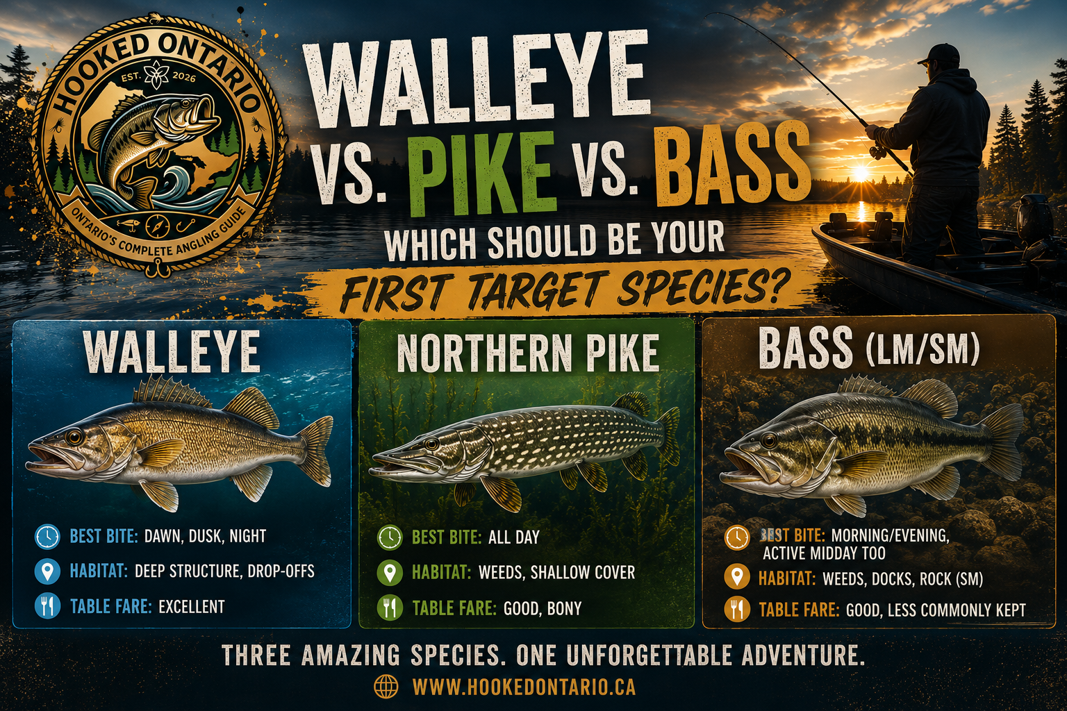 Walleye vs. Pike vs. Bass: Which Should Be Your First Target Species in Ontario?